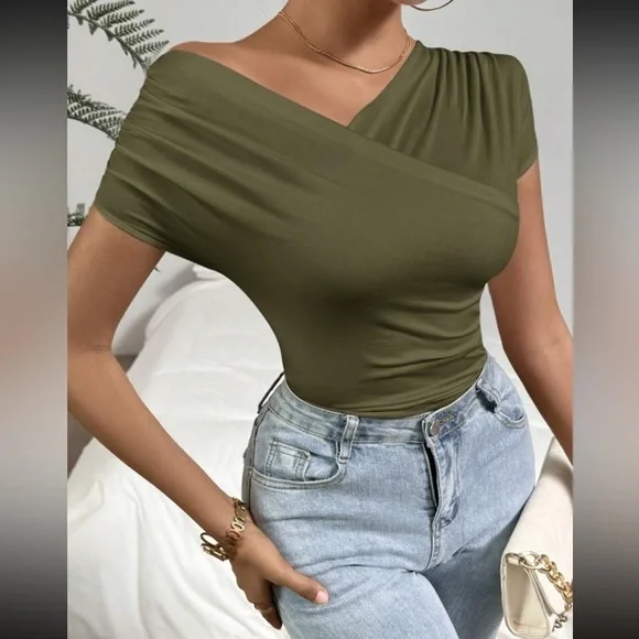 Elegant PinkOff-Shoulder Top